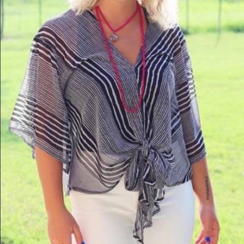Black & White Sheer Top